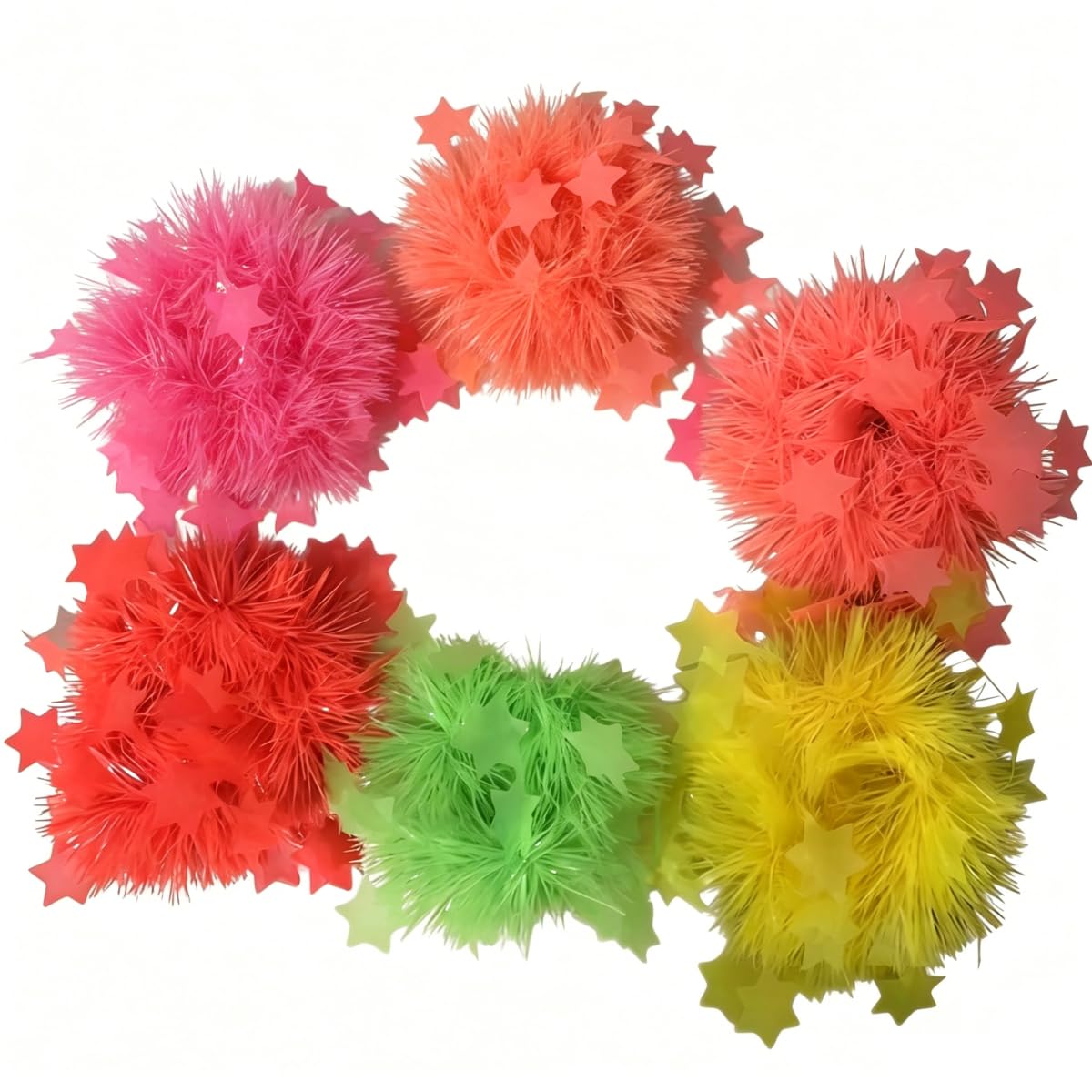 Set di Braccialetti Fluorescenti Karlor, 6 Pezzi Neon Fasce per Capelli a Forma di Stella, Accessori UV per Feste con Effetto Glow, Decorazione per Party Fluorescenti e Neon