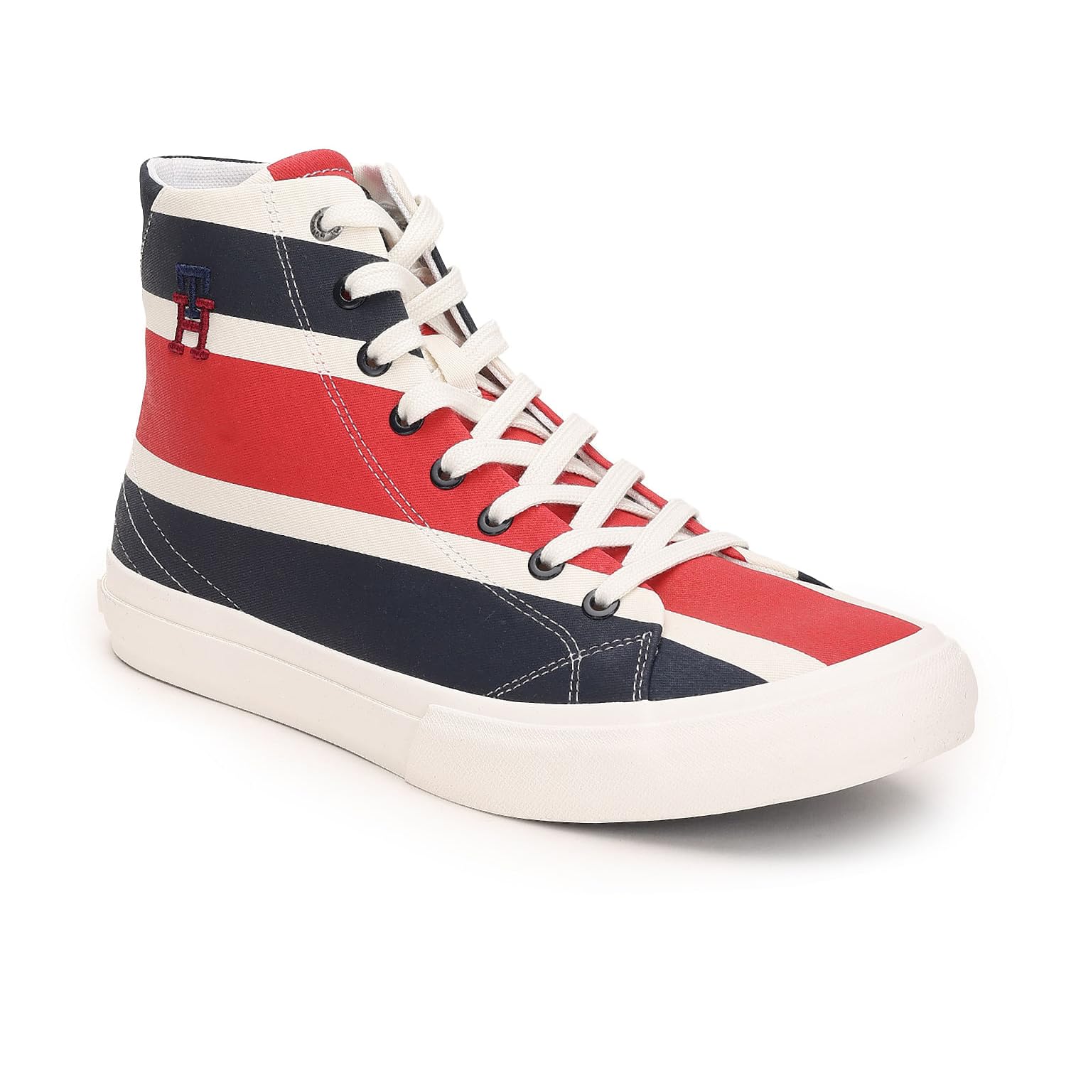 See full amazon price history chart for Tommy Hilfiger Polyester Colorblocked White Men Flat High-Top Sneakers (F23HMFW214) Size- 41 Tommy Hilfiger Polyester Colorblocked White Men Flat High-Top Sneakers (F23HMFW214) Size- 41 (B0CKWBX1WY) Amazon Price History, Amazon Price Tracker
