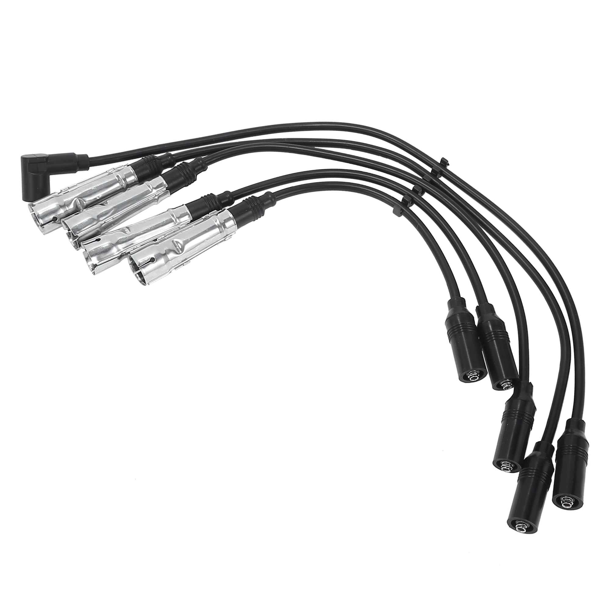 QUARKZMAN Bobina Candele Cavo Di Accensione Per VW Golf Confezione Da 5 | Colore: Nero, Materiale: Silicone, Nichel, Acciaio Inossidabile, OE: N10050205, Compatibile: Per VW Golf II, Per VW Lupo