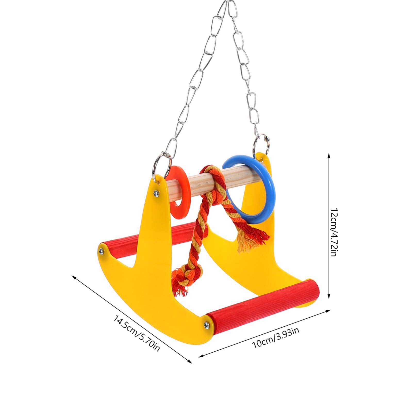 VANZACK 3pezzi Giocattolo Da Masticare Per Uccelli Altalena Creativa Per Pappagalli e Parrocchetti Accessorio Da Appendere Per Gabbie Colori Vivaci e Materiale Resistente