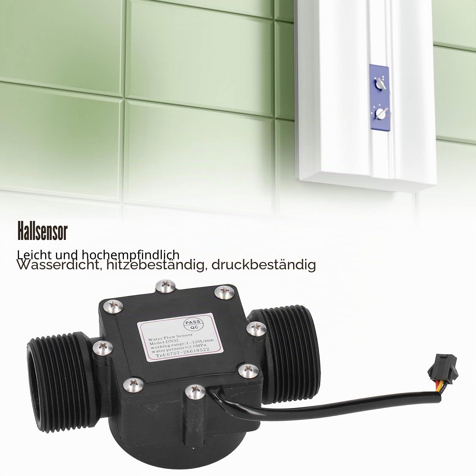 Wasserdurchflusssensor YF-DN32 G1.25in Brauchwasserdurchflussmesser, Rohrwasserdurchflussmesserzähler, DC3-24V Hallsensor