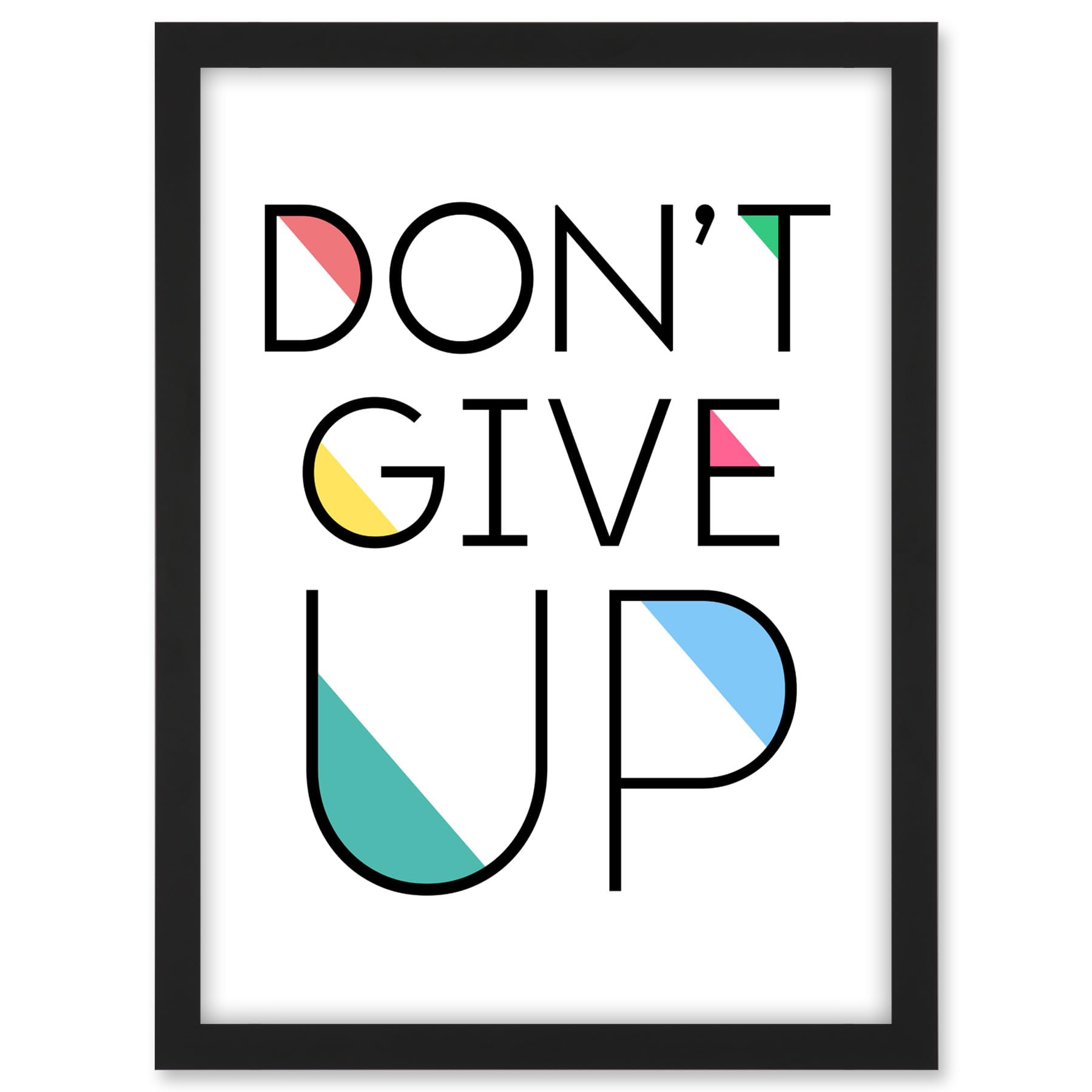 Artery8 Don't Give Up Inspirational Positive Motivational Gym Workout Living Room Aesthetic Artwork Framed A3 Wall Art Print