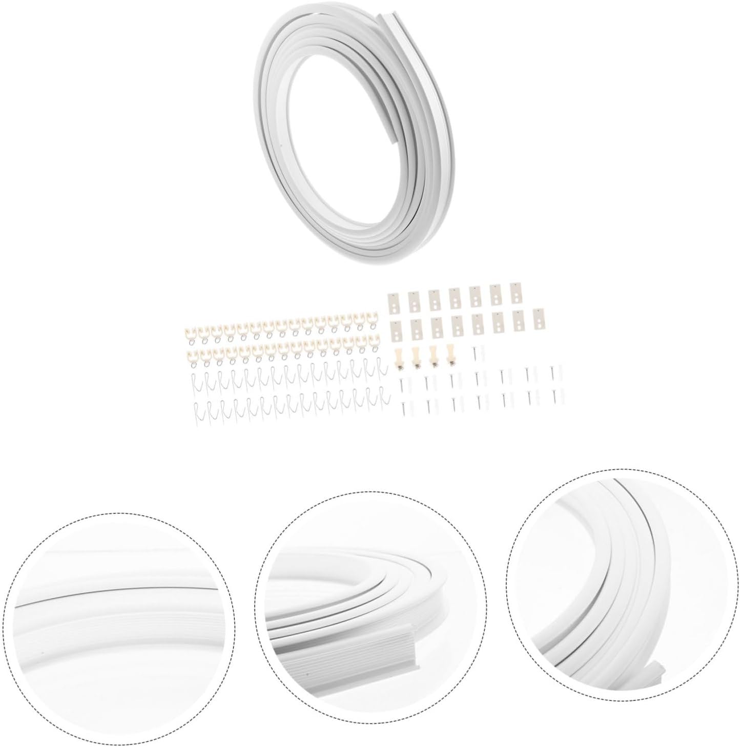 Ciieeo Flexible Ceiling Curtain Track Adjustable and Bendable Curtain Rail for Bay Windows Easy to Install 1 Set