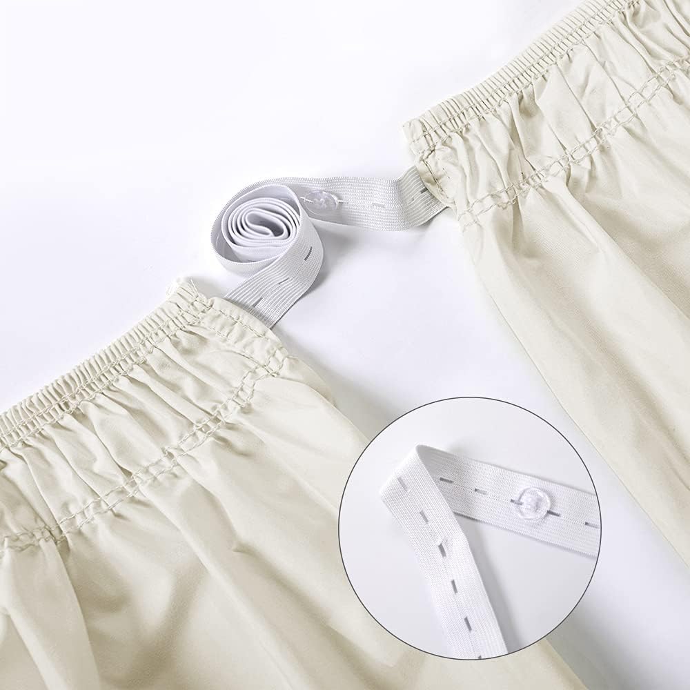 Obytex Wrap Around Bed Skirts, Elastic Dust Ruffle Silky Soft & Wrinkle Free Classic Stylish Look in Your Bedroom (Twin/Full-14'' Drop, Cream)