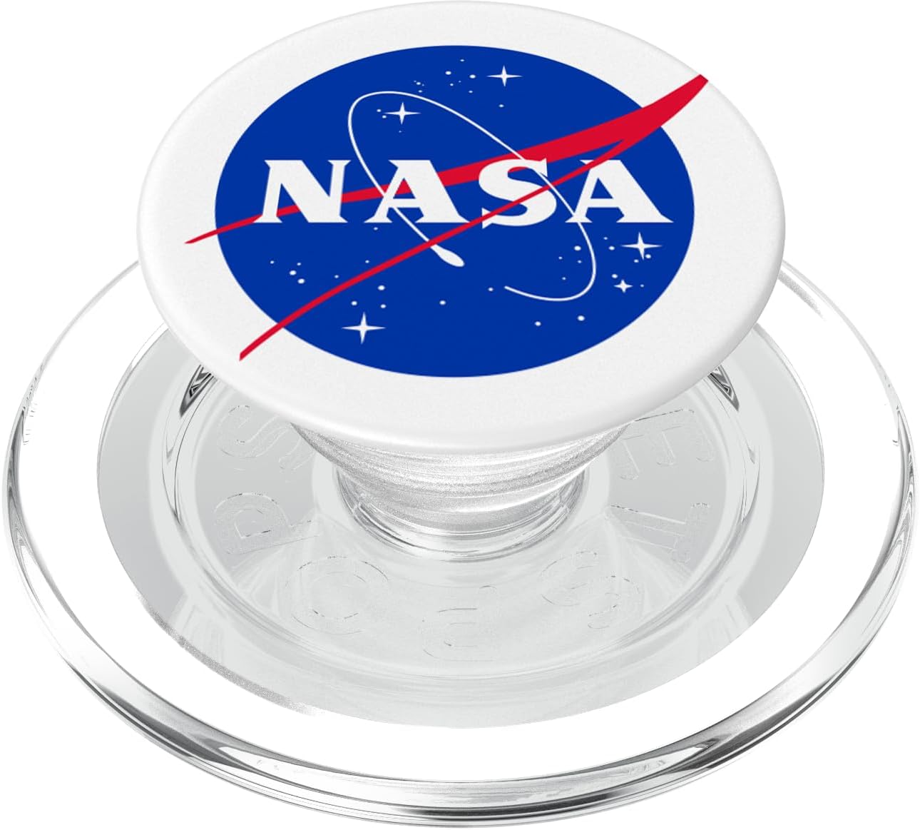 NASA Logo White PopSockets PopGrip for MagSafe