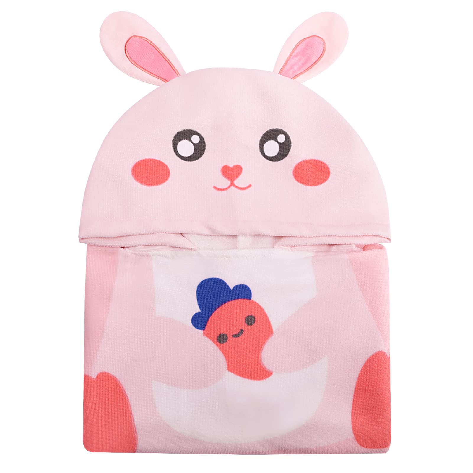 Bebamour Asciugamani con cappuccio per bambini e bambine - Asciugamano con cappuccio indossabile e assorbente per bambini, Rabbit