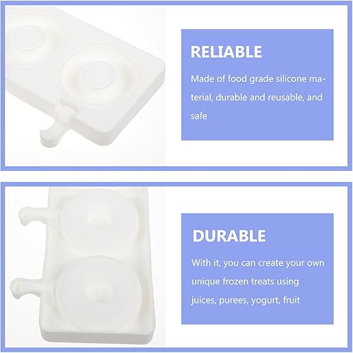 Miniatura 6 de Hemoton Moldes de silicona para bandeja de postre, herramientas para helado de dona, moldes de hielo, moldes de silicona para paletas de 4