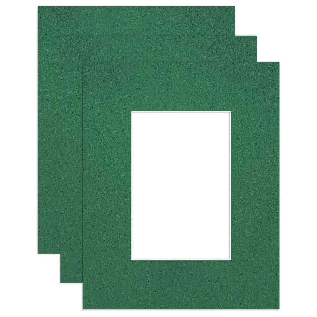 Procut Global 10x8" Emerald Picture Mounts to Fit 6x4" Aperture - Precision Cut Cardboard Photo Mount - Ideal for Frames, Prints, Artwork & Certificates - Sizes & Colours Available - 3 Pack — image 1