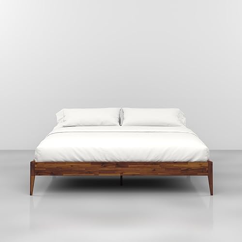Miniatura 166 de Bme Dinkee - Base de cama de tamaño matrimonial sin cabecera, 15 pulgadas, minimalista y moderna, madera de acacia, 12 listones de madera para