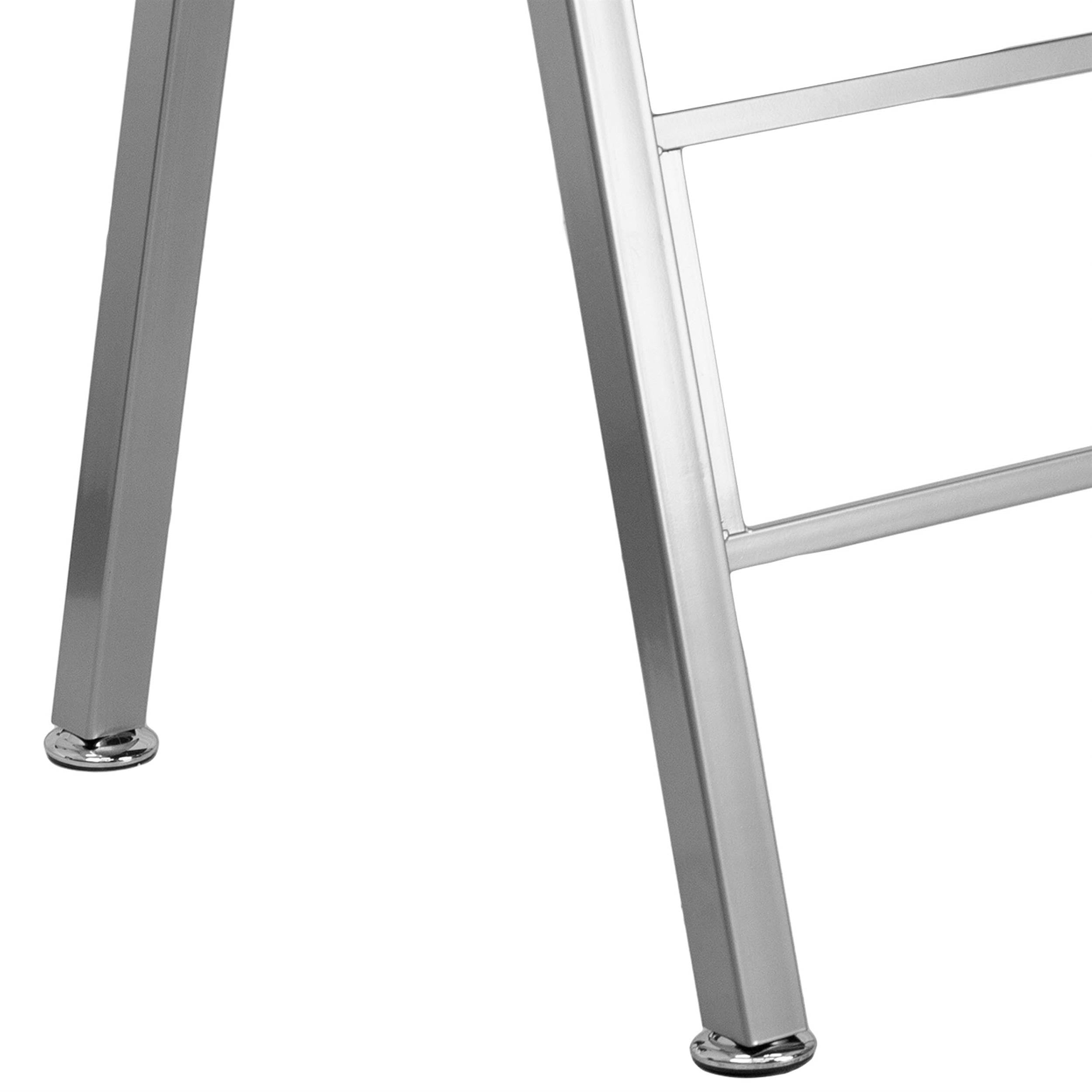 Flash Furniture Escritorio de alto perfil, metal, superficie superior laminada negra y marco plateado, 127 x 76,2 x 10,16 cm