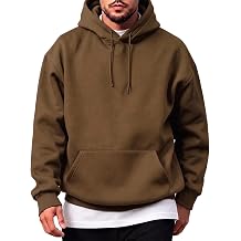 Mens Cotton Hooded Fashion Long Sleeve Hoodies Casual Drawstring with Pockets Pullover Sweatshirt for Men
