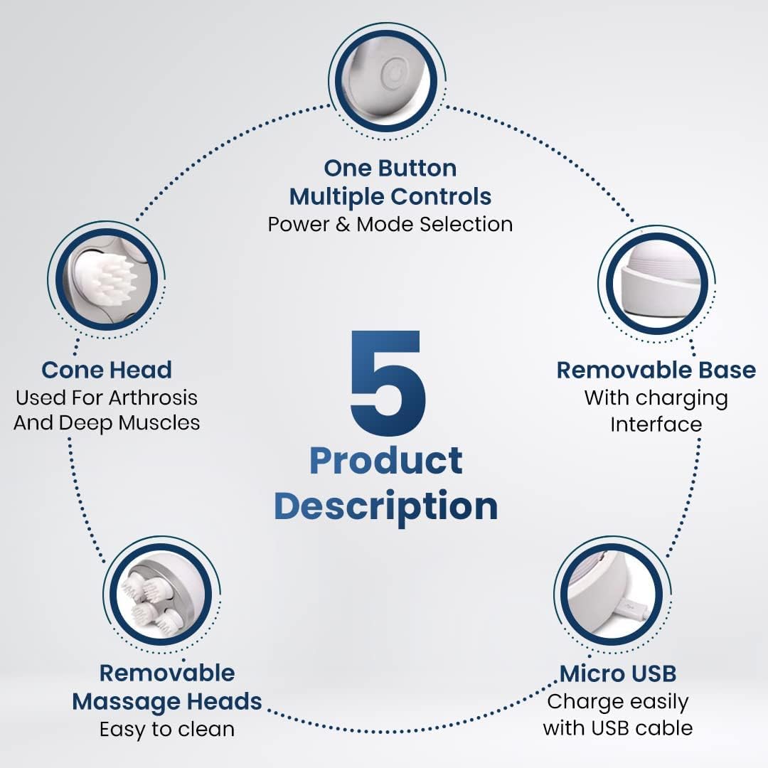Mantra Impex Electric Head,Scalp Massager| Rechargeable Head Kneading Massage Machine|4 Speed Mode Handheld.Portable,Scalp Scratcher Body Massager for Hair Growth,Deep Clean & Stress Relaxation, Multi Mantra Impex Electric Head,Scalp Massager| Rechargeable Head Kneading Massage Machine|4 Speed Mode Handheld.Portable,Scalp Scratcher Body Massager for Hair Growth,Deep Clean & Stress Relaxation, Multi