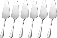 TIOKIN Stainless Steel Cake Pie Servers Set of 6 - Serrated Pizza Cake Slicer Cutter for Kitchens, Parties & Restaurants