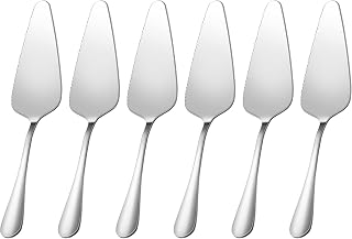 TIOKIN Stainless Steel Cake Pie Servers Set of 6 - Serrated Edge Slicer for Pizza, Cakes, Pies & Desserts