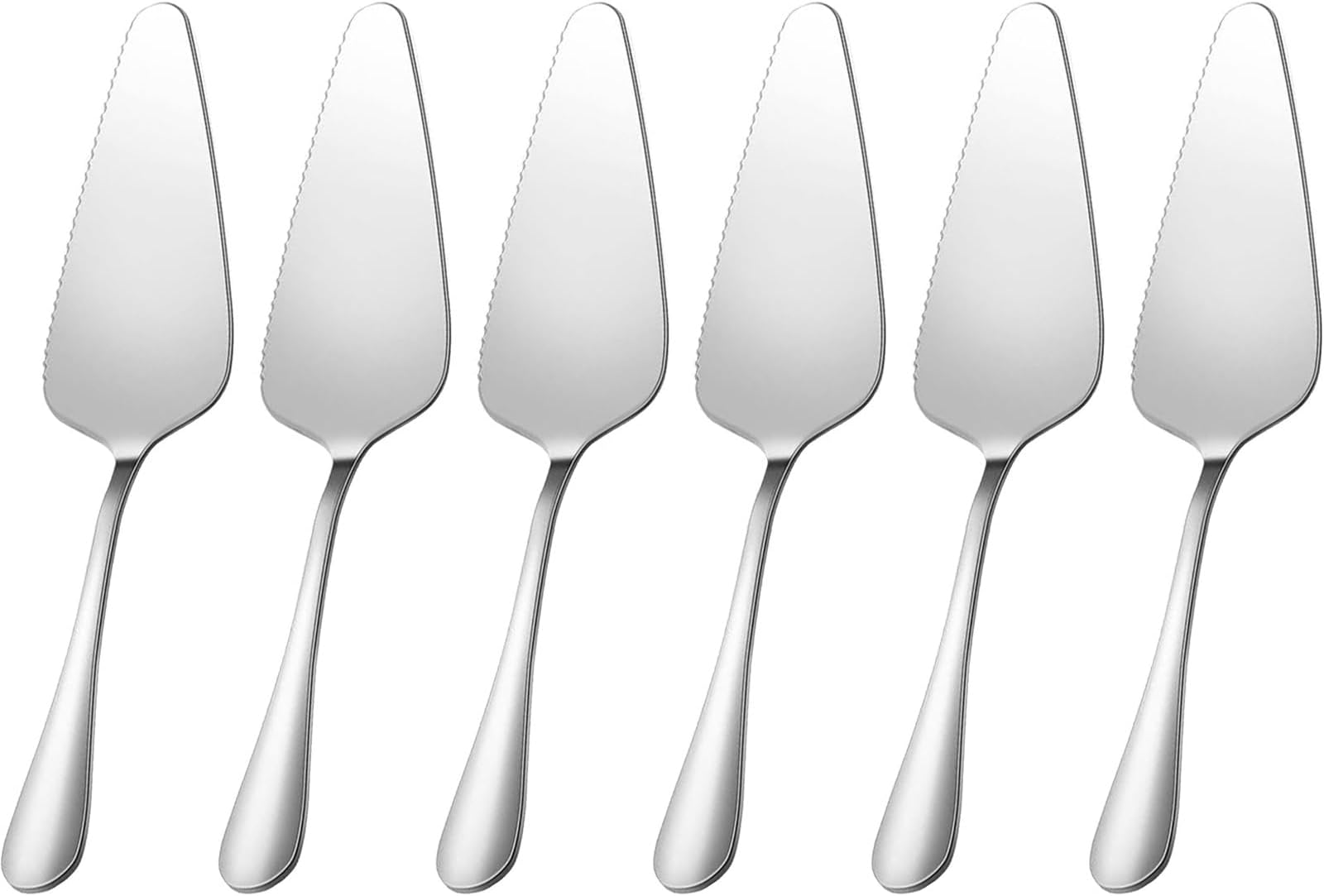 Cake Pie Servers Set,Stainless Steel Cake Slicer Server,Cake Cutter with Serrated Edges for Kitchens Restaurants Brithday Parties Set of 6