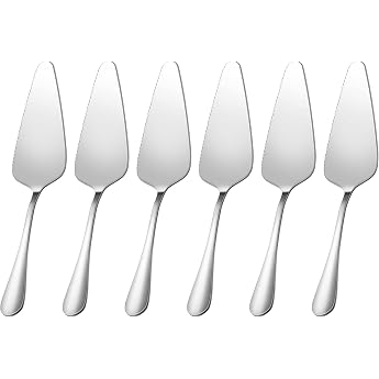 tiokin Cake Server Set Stainless Steel, 6 Pieces Cake Scoop Stainless Steel Polished Cake Scoop Cake Knife with Serrated Edge