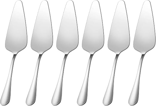 Cake Pie Servers Set,Stainless Steel Pizza Cake Slicer Server,Cake Cutter with Serrated Edges for Kitchens Restaurants Brithday Parties Set of 6