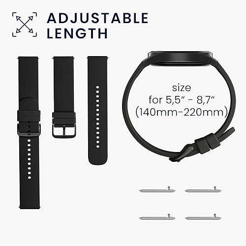 Miniatura 5 de kwmobile Correas compatibles con Huami Amazfit Bip 5  Amazfit GTR 4 correas  2 correas de silicona de repuesto  negroazul oscuro