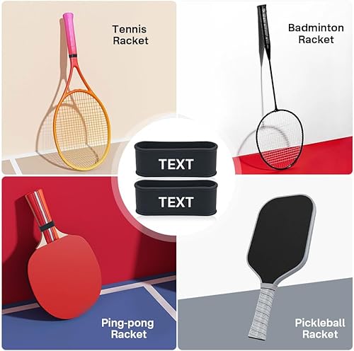 Miniatura 5 de HDSD 2 bandas de nombre de paleta de pickleball personalizadas, accesorios de etiqueta de nombre de paleta de pickleball personalizados de silicona