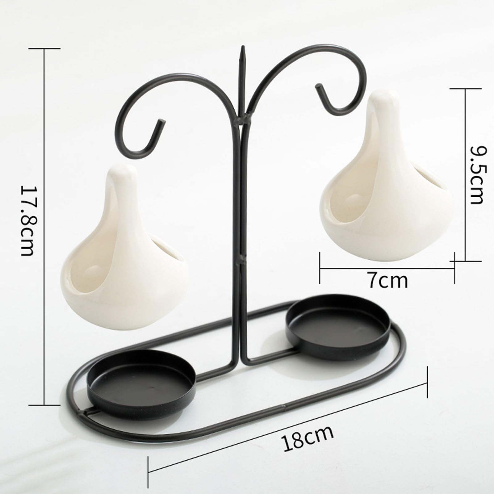 Doppio Hanging Ceramica Bruciatori Olio Essenziale Aromaterapie Diffusore Con Metallo Tealight Holder Per Decors Casa Melt Warmer