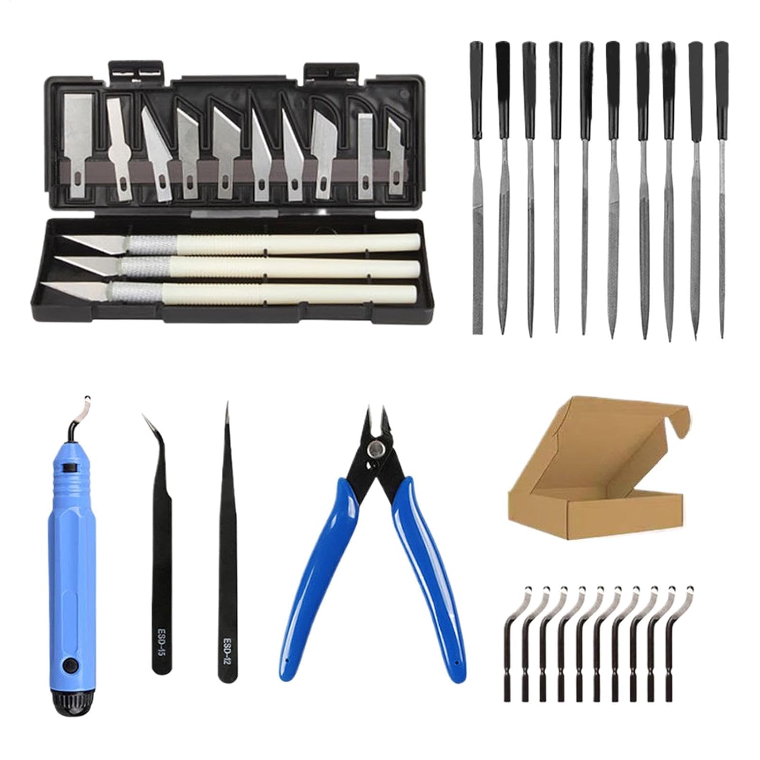 Accessoires D'imprimante 3D, Kit De Nettoyage D'impression 3D De 38 Pièces Avec Pince À Épiler Outil D'ébavurage Et Pinces Kit D'outils D'accessoires D'imprimante 3D Pour La Fabrication De Modèles