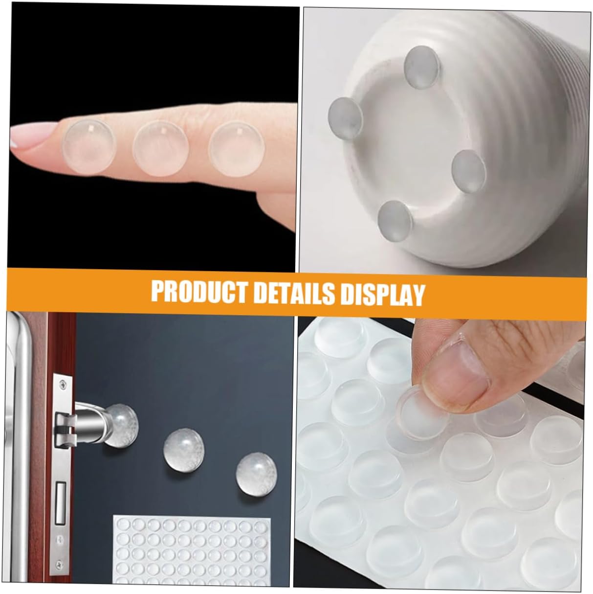 4pcs Cabinet Door Bumpers Part Noise Reducing Bumpers Adhesive Pads Easy Install for Home