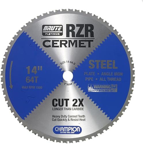 Miniatura 2 de Champion Cutting Tool Corp - Hoja de sierra circular de 114 pulgadas, 110T (RZR-14-110-ST), acero inoxidable