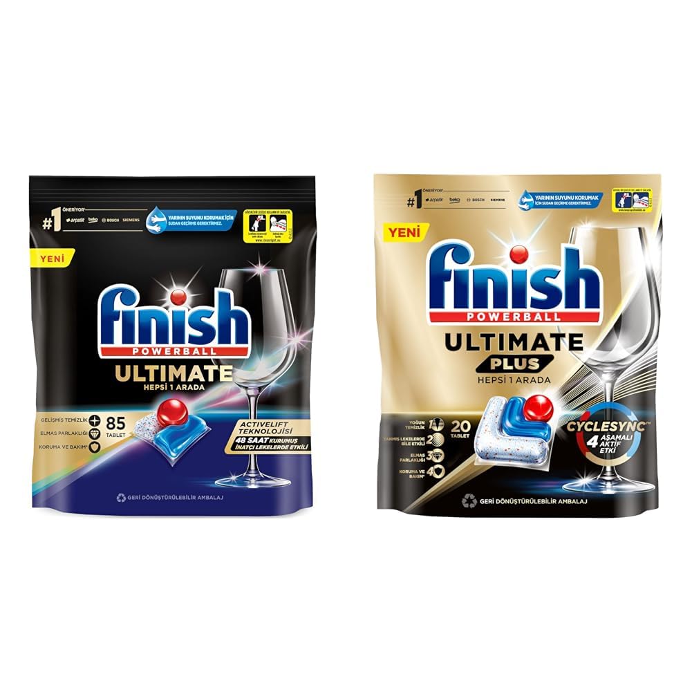 Finish Ultimate 85 Kapsül + Finish Ultimate Plus 20 Kapsül Bulaşık Makinesi Tableti