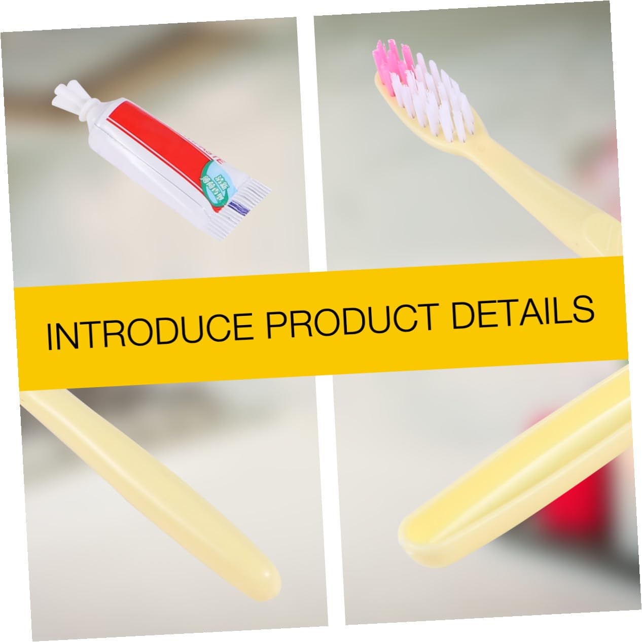 Kit Spazzolini Usa e Getta 100 Pezzi con Dentifricio Piccolo da Viaggio in Plastica, Confezionati Singolarmente per Hotel e Uscite, Portatili e Monouso Stile Casuale