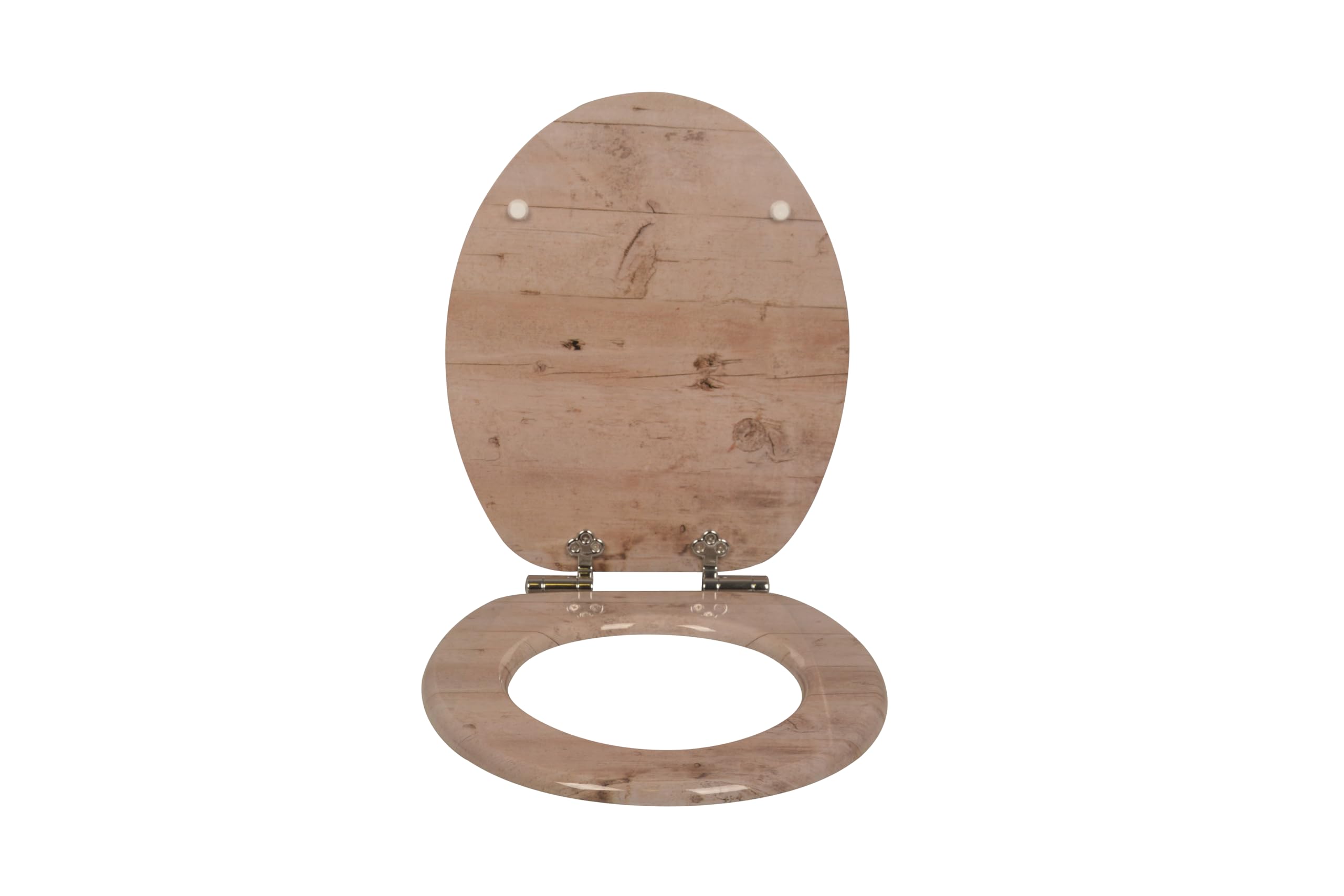sanicomfort Sedile WC in legno, nucleo in legno MDF, con abbassamento automatico, sedile WC con coprisoffitto, occhialini e coperchio, cerniere in metallo cromate, facile da montare
