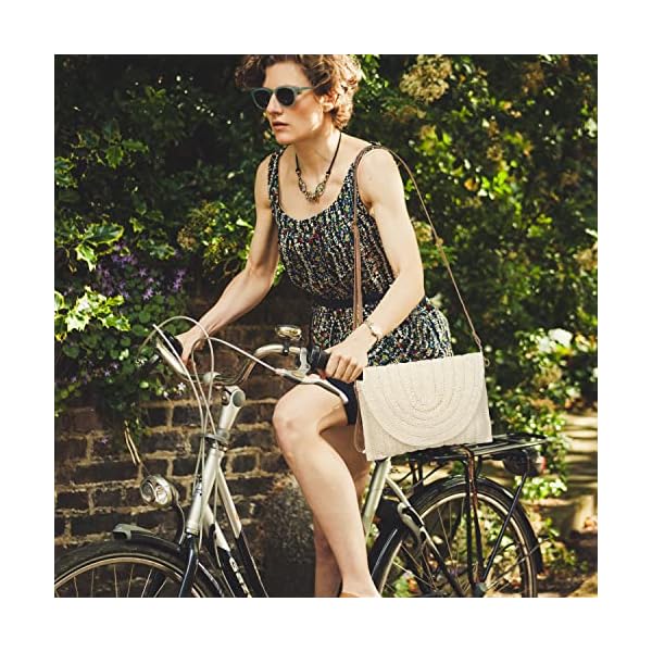 YYIHER Straw Clutch Bags for Women Shoulder Bag Summer Purse Woven Beach Bags - Image 8