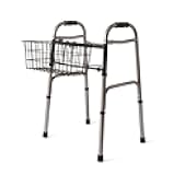 Medline Two-Button Walker Basket, Lightweight, Durable, Easy Installation, Convenient Storages, Ideal for Medical Patients, Hospitals, Nursing Homes (Pack of 2)