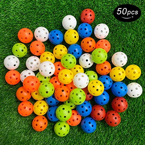 Crestgolf 50pcs Plastic Golf Training Balls – Airflow Hollow 40mm Golf Balls for Driving Range, Swing Practice, Home Use,Pet Play. … - Image 3