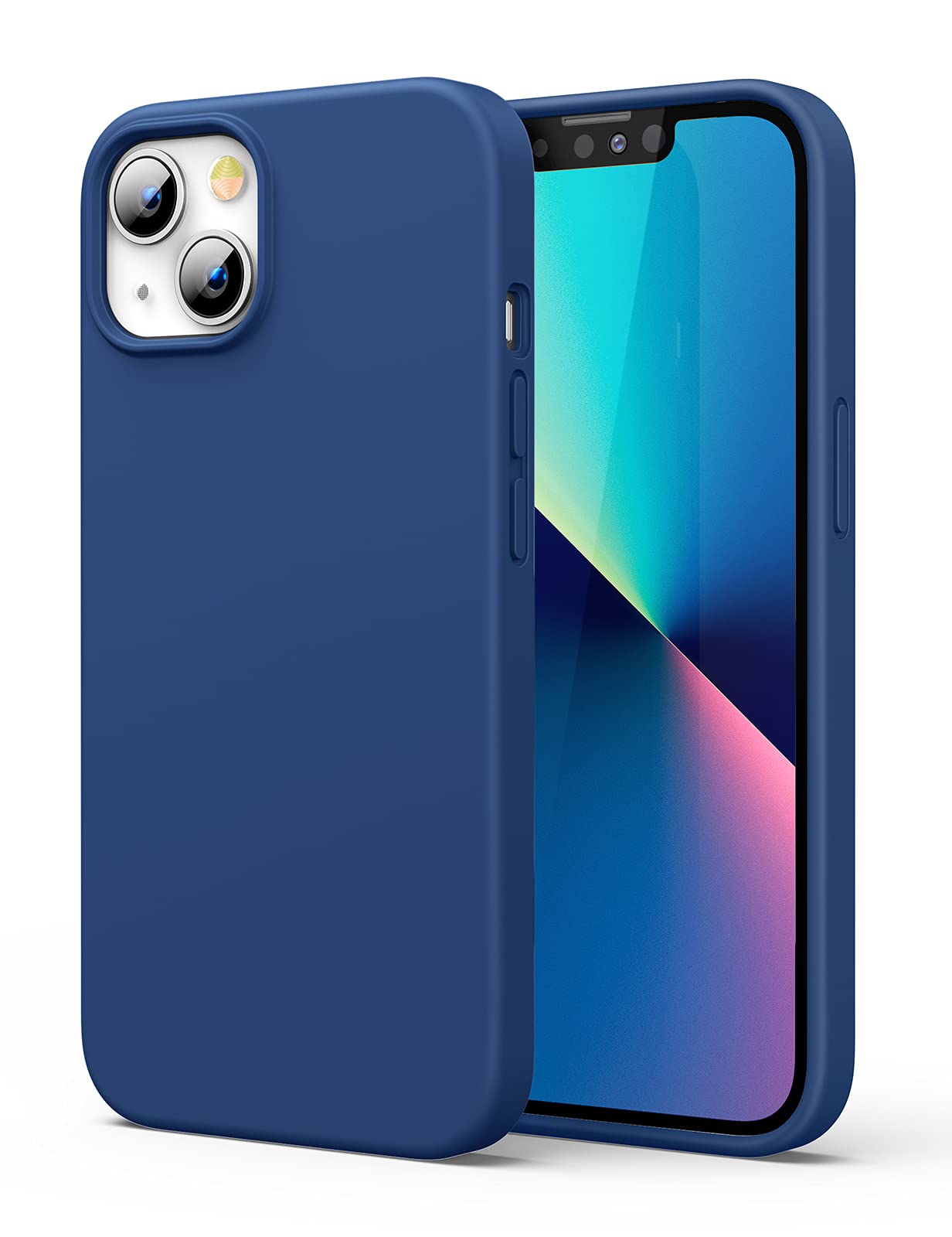 UGREEN Silicone Protective Case Compatible for iPhone 13 6.1 inch Soft Liquid Gel Rubber Cover Shockproof Bumper Anti-Scratch Anti-Fingerprint Anti-Drop Slim Thin Cover Compatible with iPhone 13 Navy