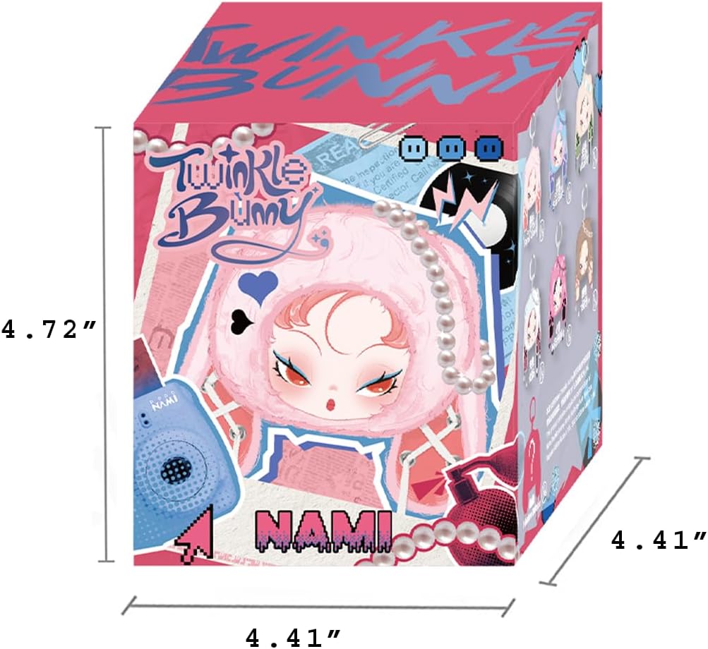 Nami Twinkle Bunny Series Plush Pendant Blind Box 1PC(1 of 7 Possible Styles) Cute Figures Collectible Toys Birthday Gifts (1Pcs Blind Box)
