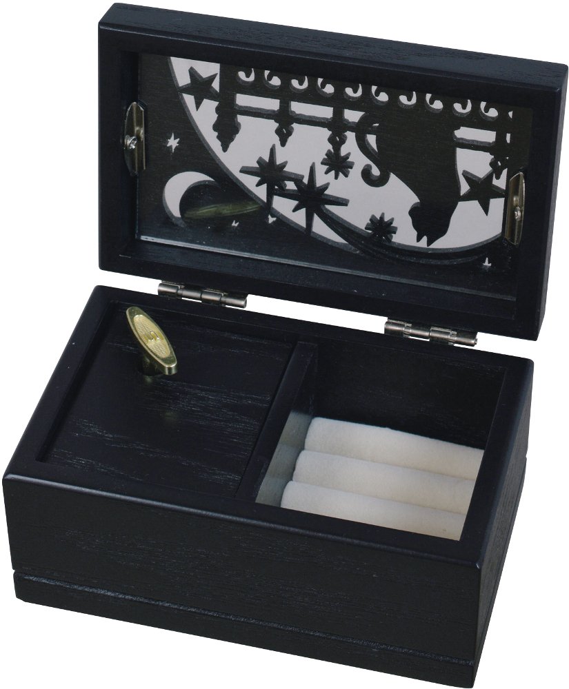 Amazon.co.jp: オルゴール BOX [リング差し付き] ネコ / 黒 (星に願い