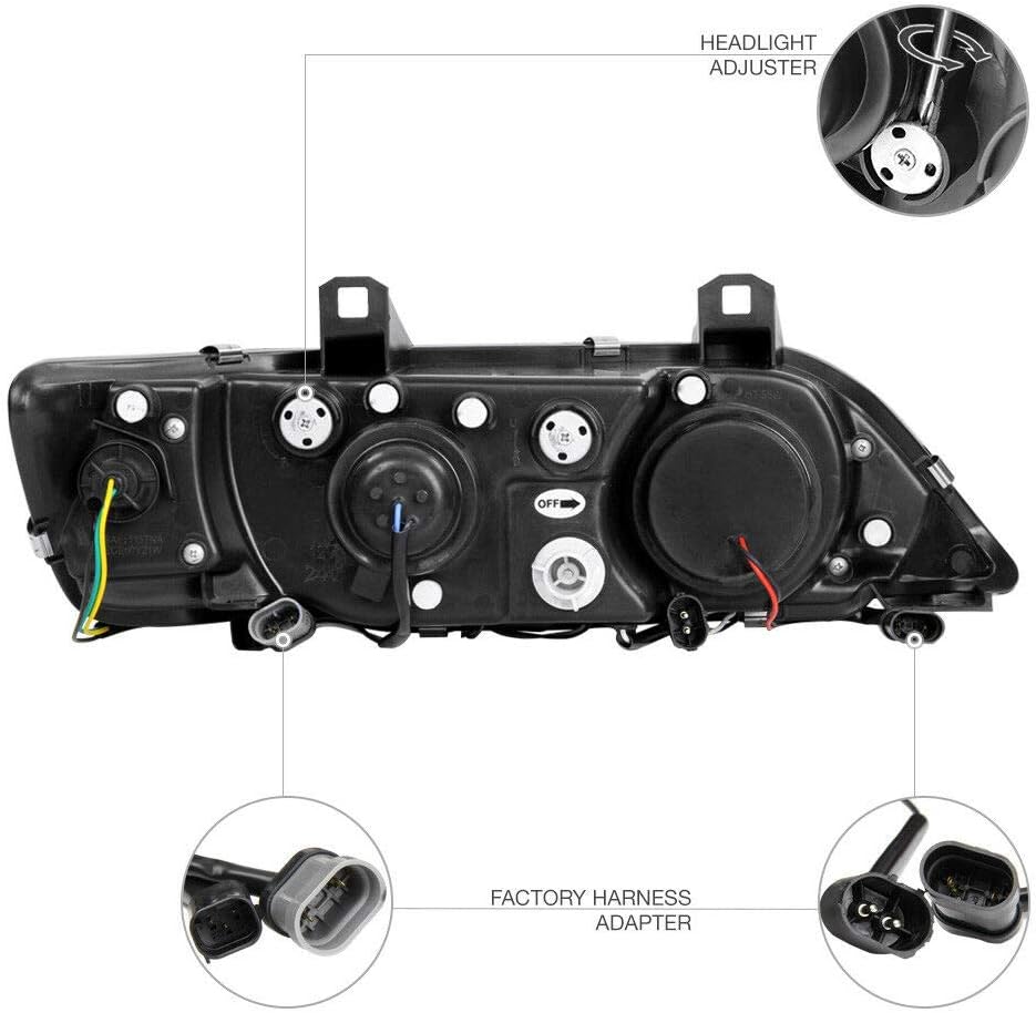 DNA MOTORING Z3 Angel Eye Projector Headlights for BMW 4