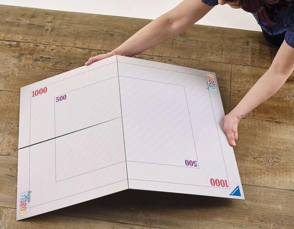 Ravensburger - Zubehör für Kinder- und Erwachsenenpuzzles 17971 - Faltbare Puzzleschale aus Pappe - Befestigungsklammern - Für Puzzles bis 1000 Teile - Zusammenbauen, Zusammenbauen, Aufbewahren