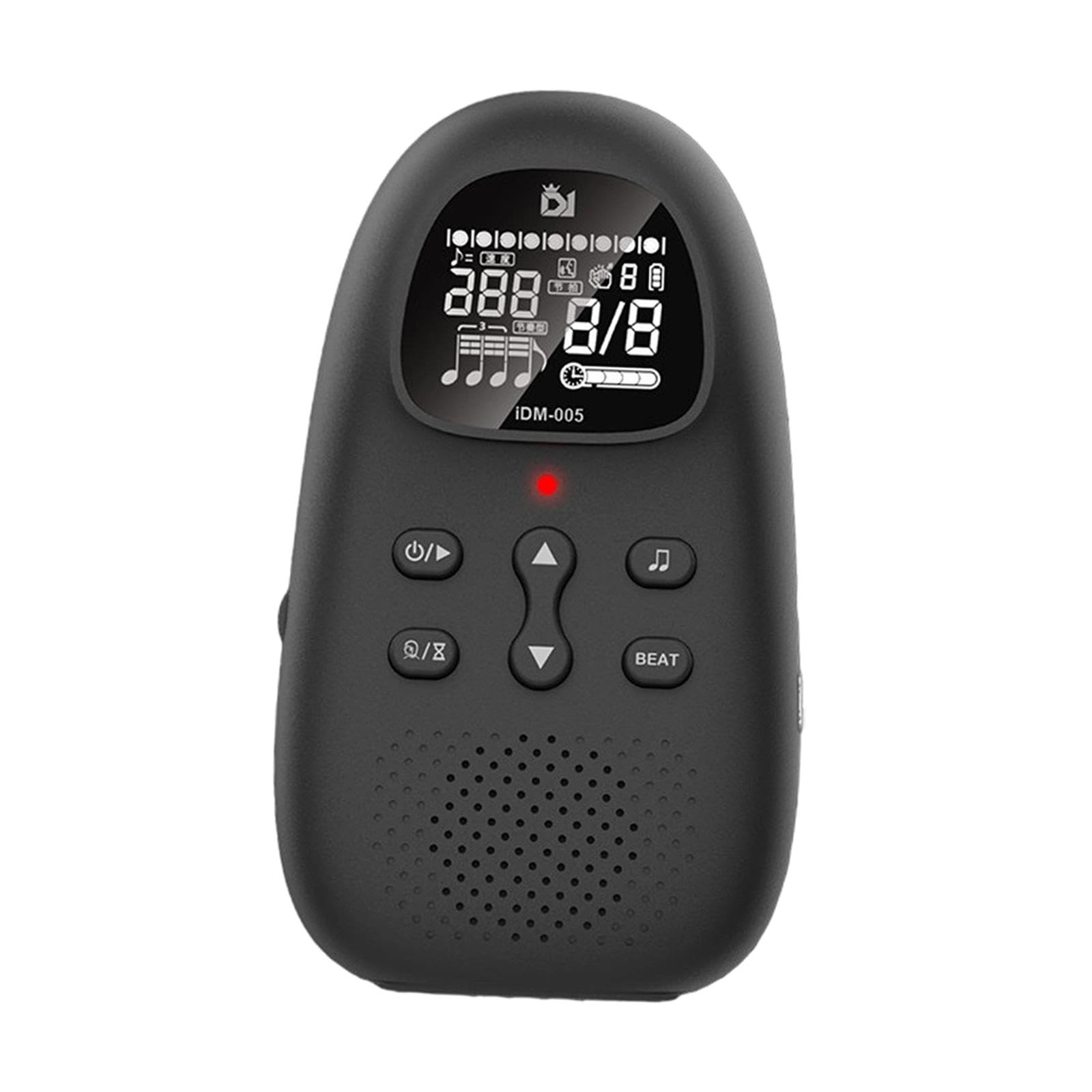Metrónomo Electrónico Digital Portátil Multifuncional con Volumen Ajustable Guía Vocal Temporizador Práctico Y Pantalla Clara para Piano Guitarra Viol, Negro