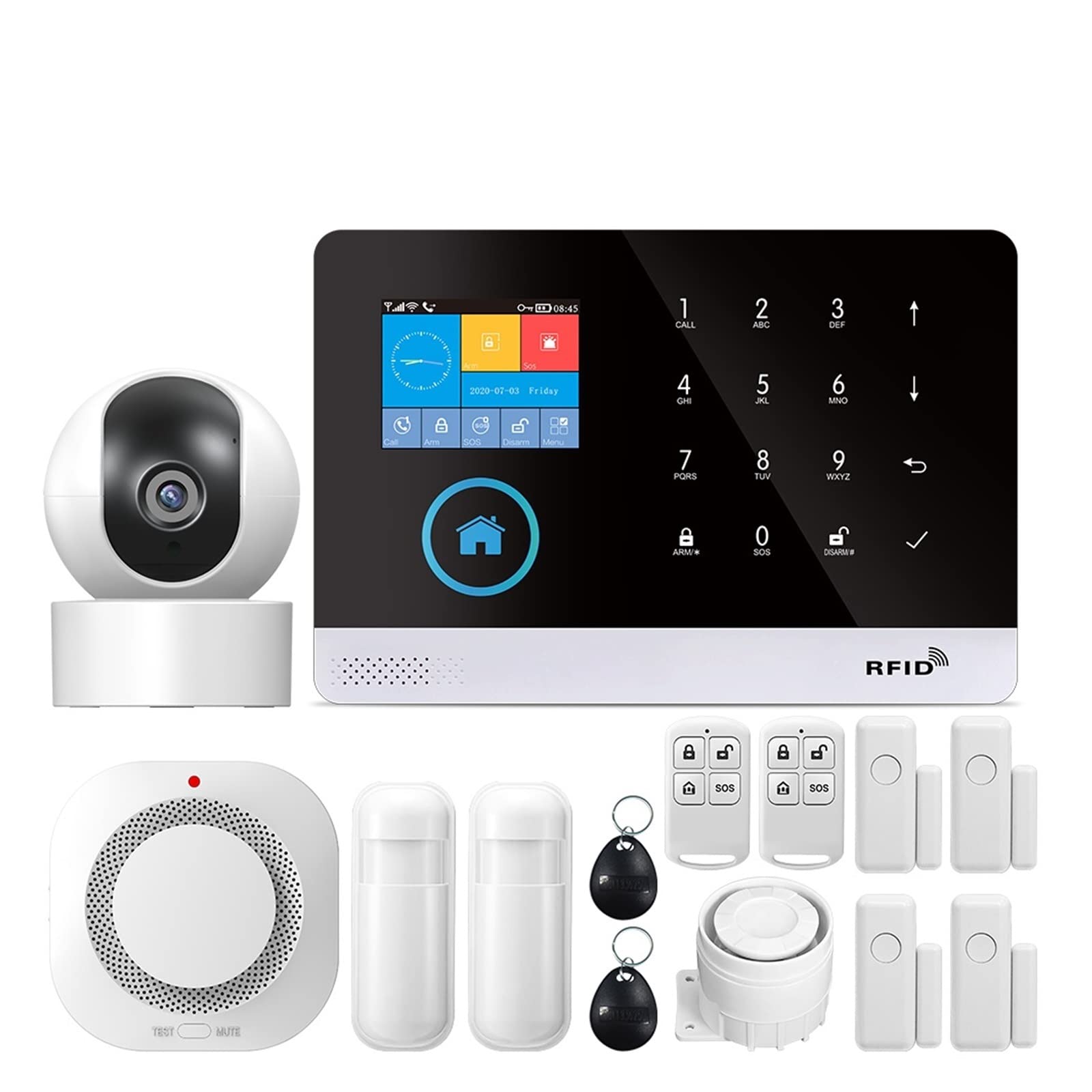 CUDTAPI Alarm System For Home Burglar Security 433MHz GSM Wireless Tuya App Control(Q)