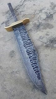 DAMASCUS STEEL FULL TANG/FLINT KNAPPED FINISH/BLANK BLADE FOR KNIFE MAKING - Unique Blades
