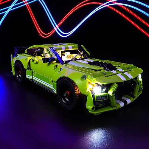 Vista 2 de Kyglaring Kit de luces LED compatible con Lego Technic Ford Mustang Shelby GT500 42138 juego de construcción de modelos de automóvil, sin juego