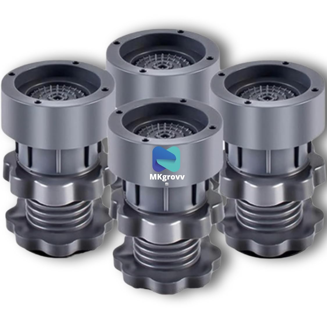 MKgrovv 4Pcs Adjustable Height Washing Machine Foot Pad Anti Vibration Mat Anti-Vibration Pad Universal Noise-reducing Leg Base Support Can Absorb up to 94.7% of Vibration on Flat Ground