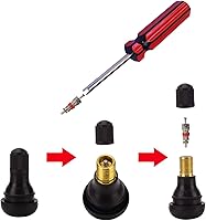 Vista 4 de Febrytold Removedor e instalación de herramientas de vástago de válvula de neumático, 6 vástagos de válvula TR412 a presión con núcleos de vástago