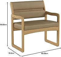 Vista 36 de Wooden Mallet Valley Bariatric Guest, Silla base de trineo, roble mediano