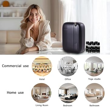 Waterless Oil Diffuser for Home Includes 6 Hotel Oils Covers 2000 Sq Ft