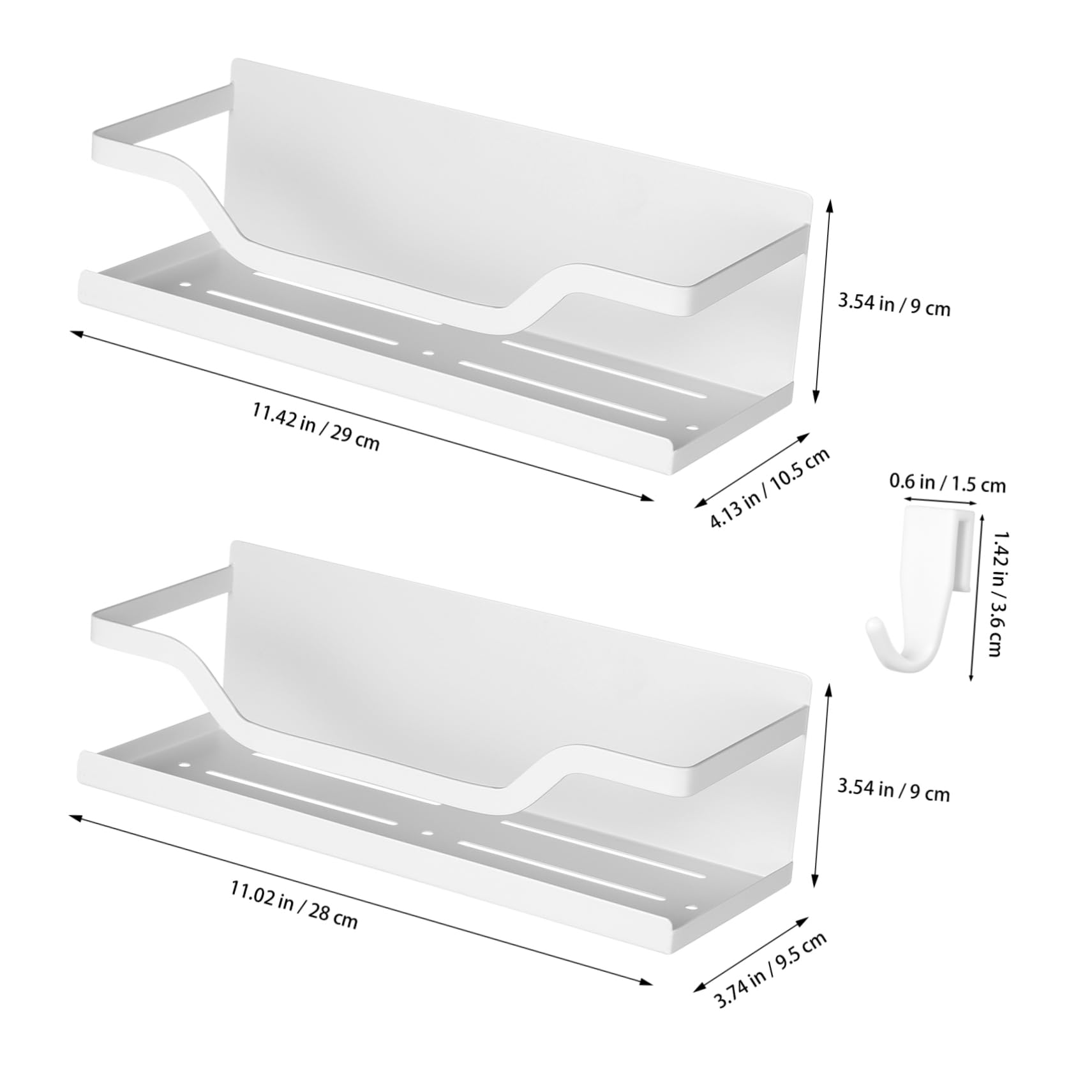 Garneck 2 Pz Ripiano Frigorifero Magnetico Ripiano Magnetico Nessun Per Trapano o Ripiani Frigo i Acciaio Carbonio Bianca