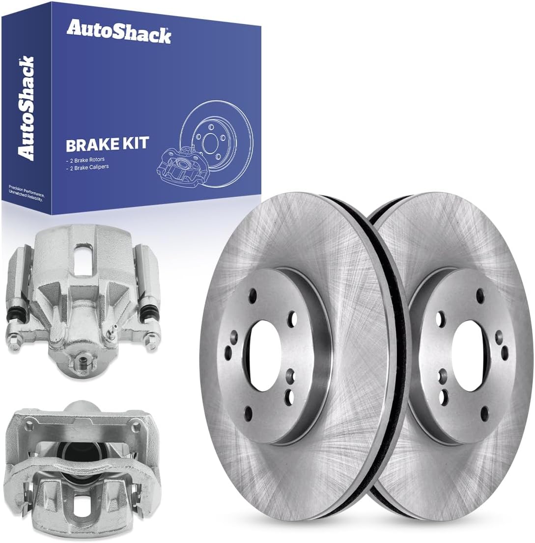 AutoShack Front Vented Brake Rotors + Calipers 4-PC Brake Kit Replacement for 2003-2012 Honda Accord 1999-2008 Acura TL 2004-2008 Acura TSX 11.81" (300 mm)