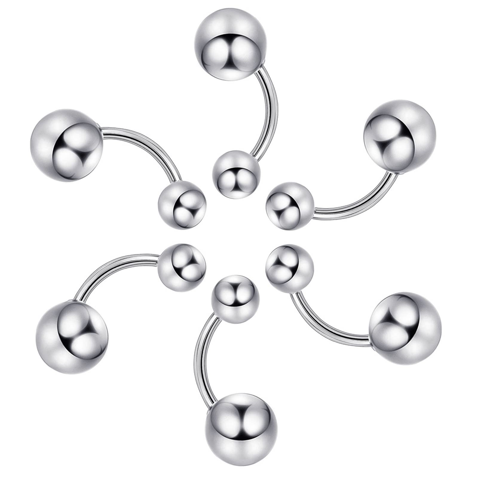 Śliczne kolczyki do nosa, biżuteria ze stali nierdzewnej 10 szt./120 szt. warga brwi brzuch język pierścień 1,2 mm grubość kulki końce piercing biżuteria prezent