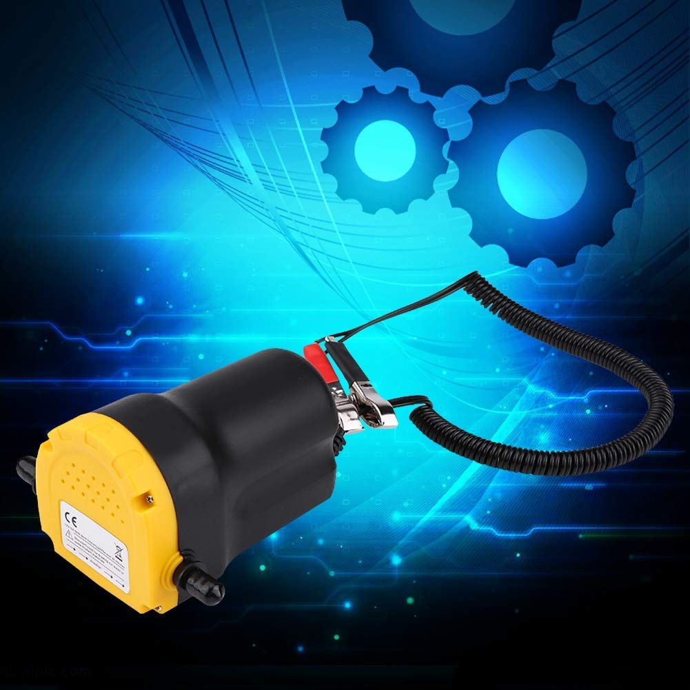 EVGATSAUTO Pompe de transfert d'huile moteur d'extracteur de fluide 250L/heure adaptée aux motos, camionnettes, voitures, quads 12V 60W